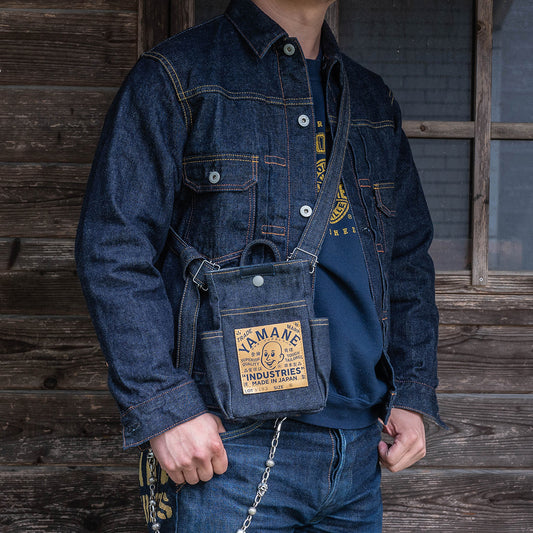 Lot.9102 Denim Smartphone Shoulder Pouch 6"