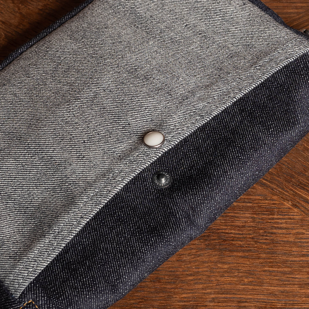 Lot.9103 Denim Snap-on Flap Shoulder Pouch 9"