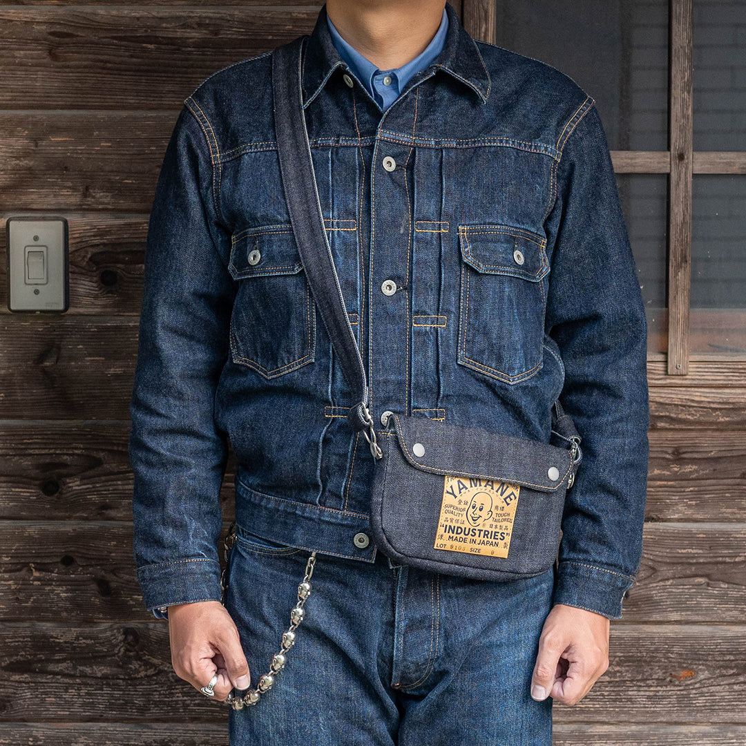 Lot.9103 Denim Snap-on Flap Shoulder Pouch 9"