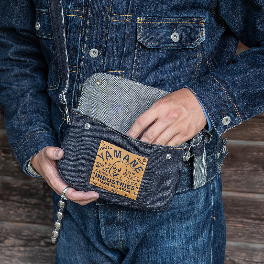 Lot.9103 Denim Snap-on Flap Shoulder Pouch 9"