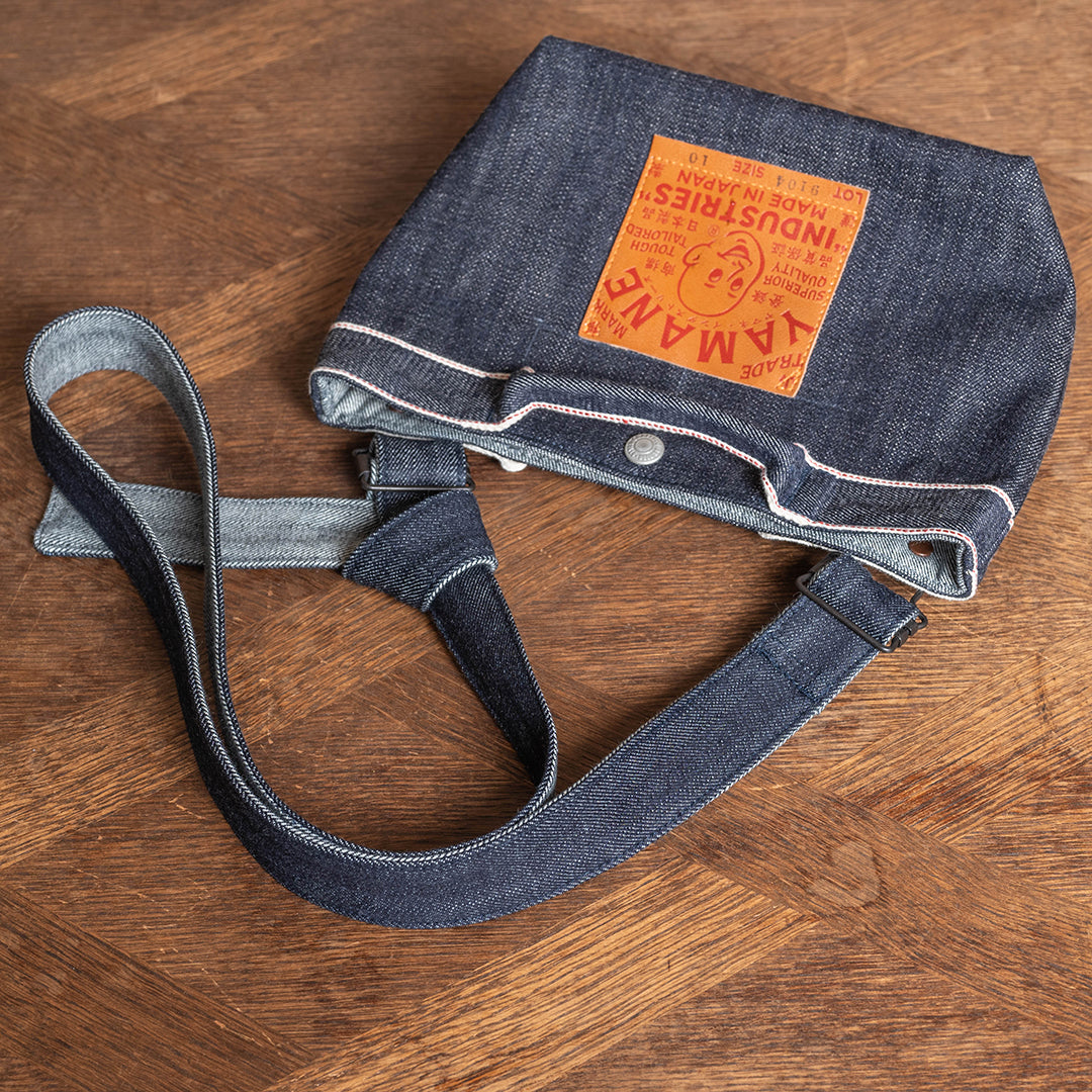 Lot.9104 Denim Draw-Open Shoulder Pouch 10"