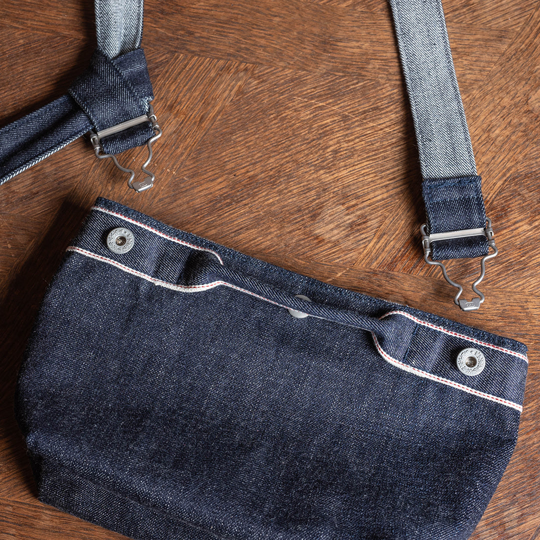 Lot.9104 Denim Draw-Open Shoulder Pouch 10"