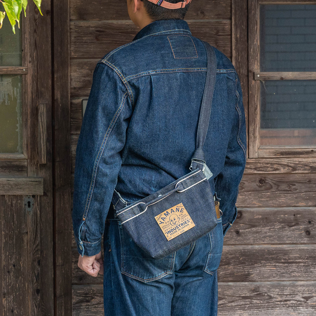 Lot.9104 Denim Draw-Open Shoulder Pouch 10"