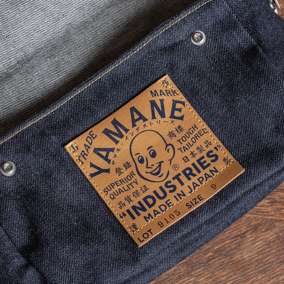 Lot.9105 Denim Snap-on Flap Shoulder Pouch Wide 9"