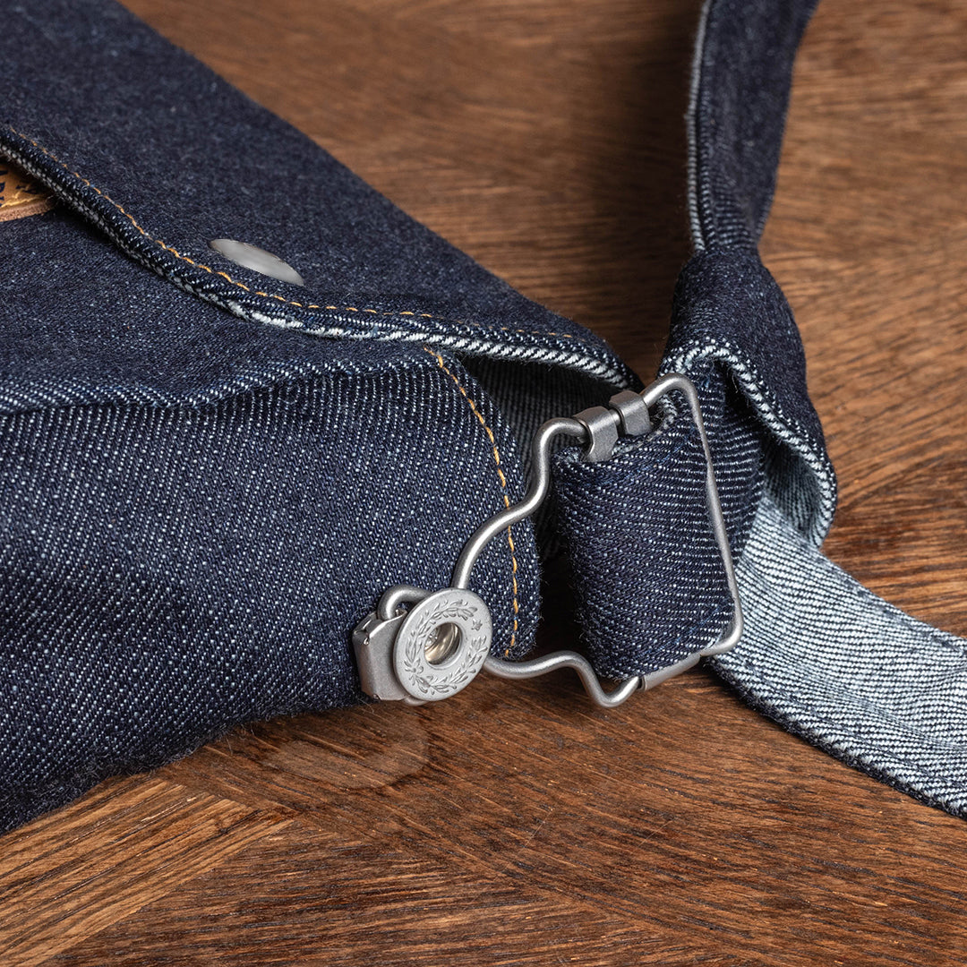 Lot.9105 Denim Snap-on Flap Shoulder Pouch Wide 9"