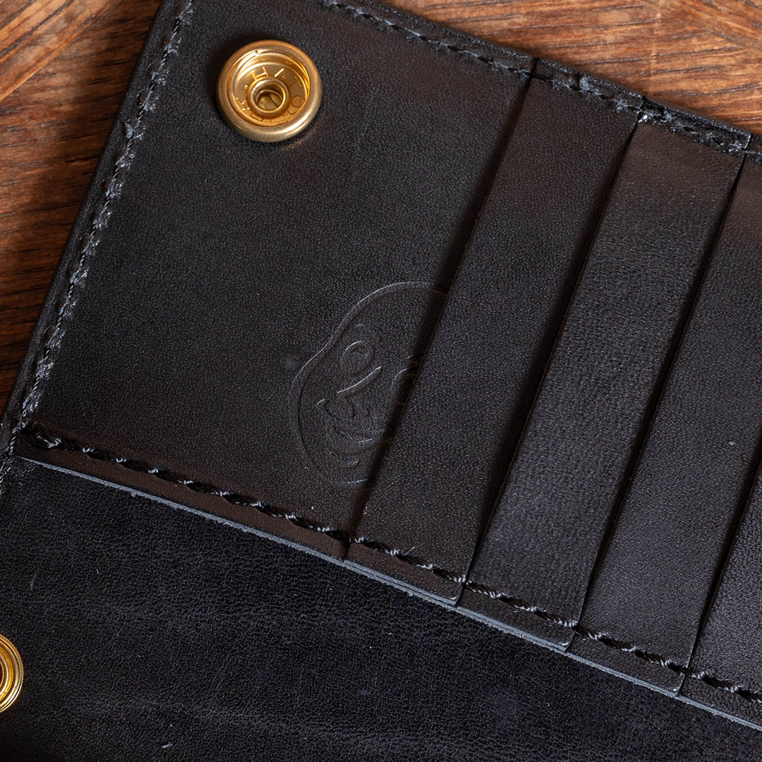 Lot.9500 "Frontier" Steer Hide Leather Biker Wallet (Black)