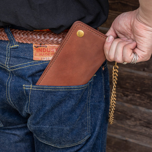 Lot.9500 "Frontier" Steer Hide Leather Biker Wallet (Choco)