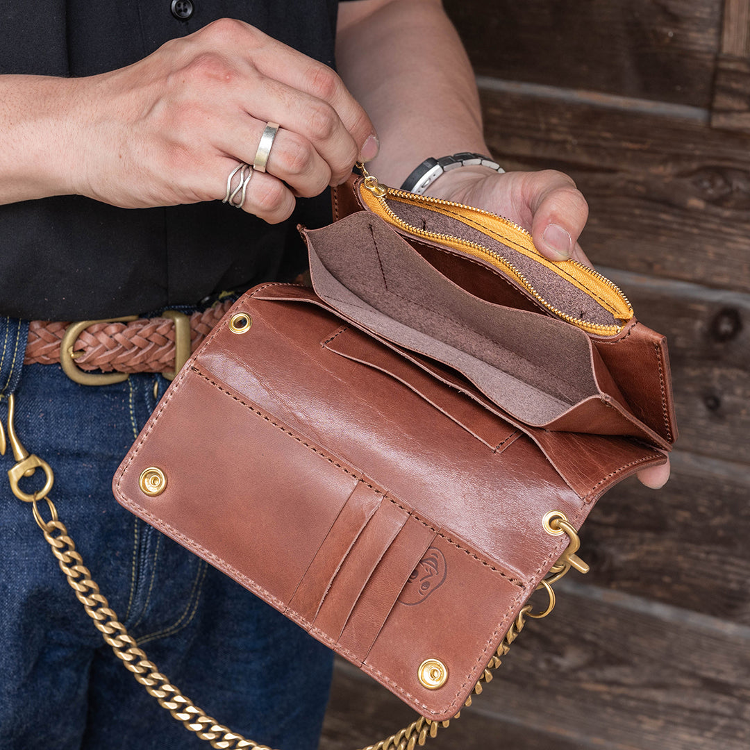 Lot.9500 "Frontier" Steer Hide Leather Biker Wallet (Choco)