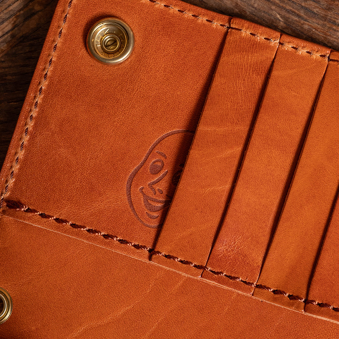 Lot.9500 "Frontier" Steer Hide Leather Biker Wallet (Camel)