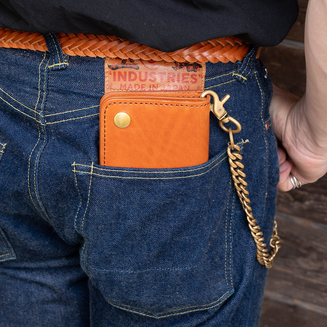 Lot.9500 "Frontier" Steer Hide Leather Biker Wallet (Camel)