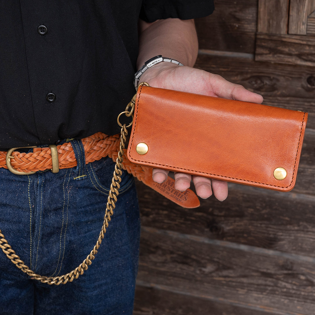 Lot.9500 "Frontier" Steer Hide Leather Biker Wallet (Camel)