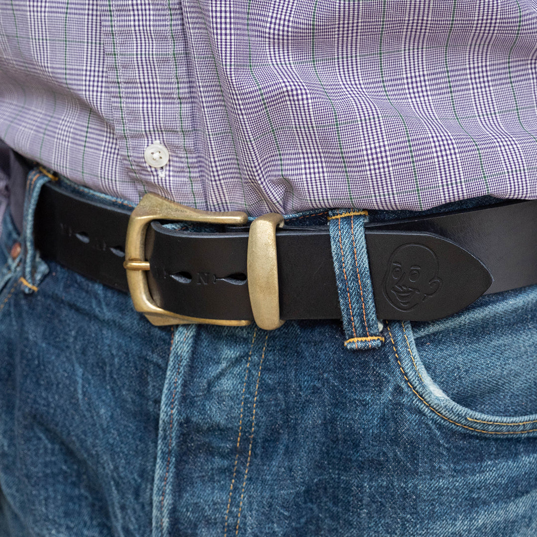 Lot.9905 "Canyon" 40mm Steer Hide Leather Belt (Black)