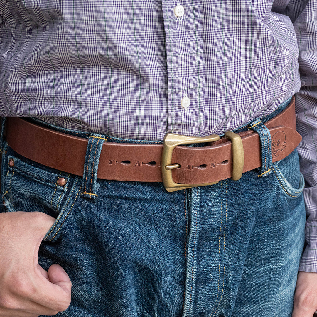 Lot.9905 "Canyon" 40mm Steer Hide Leather Belt (Choco)