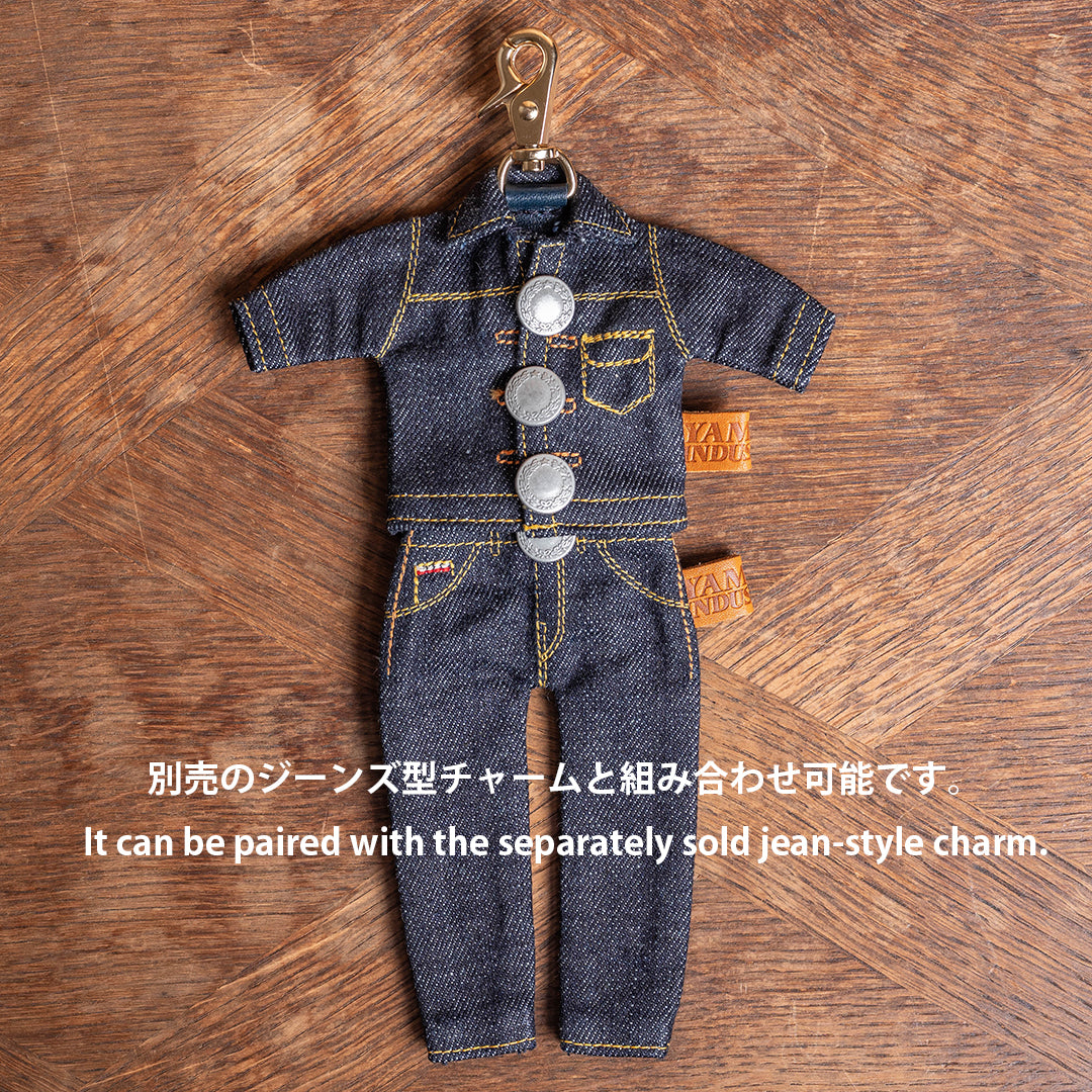 【新色】Denim Jacket-style Key Ring (Red)